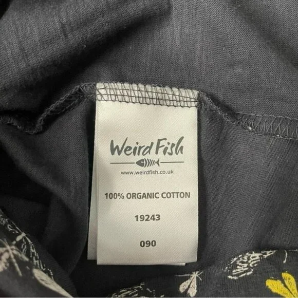 Weird Fish Navy Blue Dragonfly Organic Cotton Jersey Dress US S - Picture 7 of 7